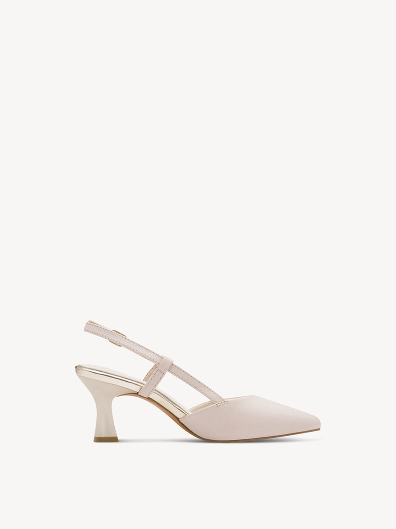 Leather sling pumps - beige, CREAM, hi-res