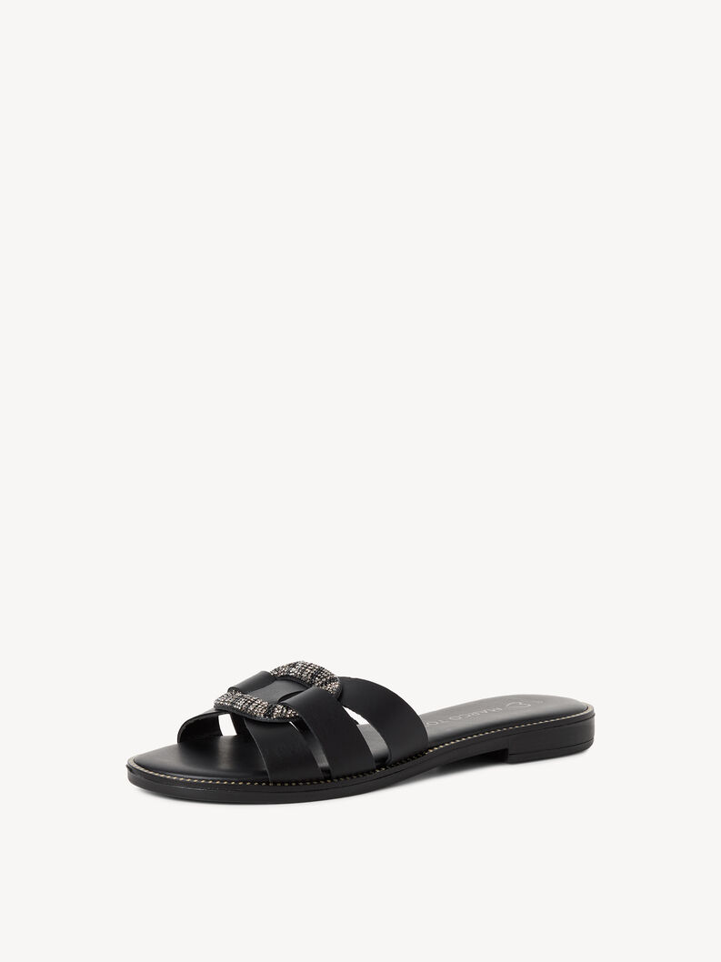 Lederpantolette - schwarz, BLACK, hi-res
