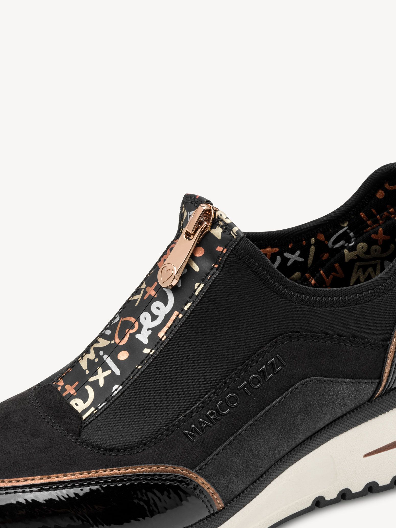 MARCO TOZZI Elastische slip-on sneakers voor dames, Black Com., 40 EU