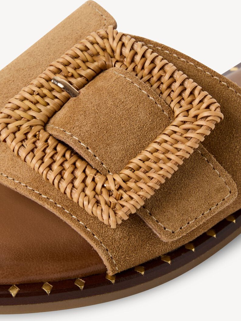 Lederpantolette - beige, DESERT COMB, hi-res