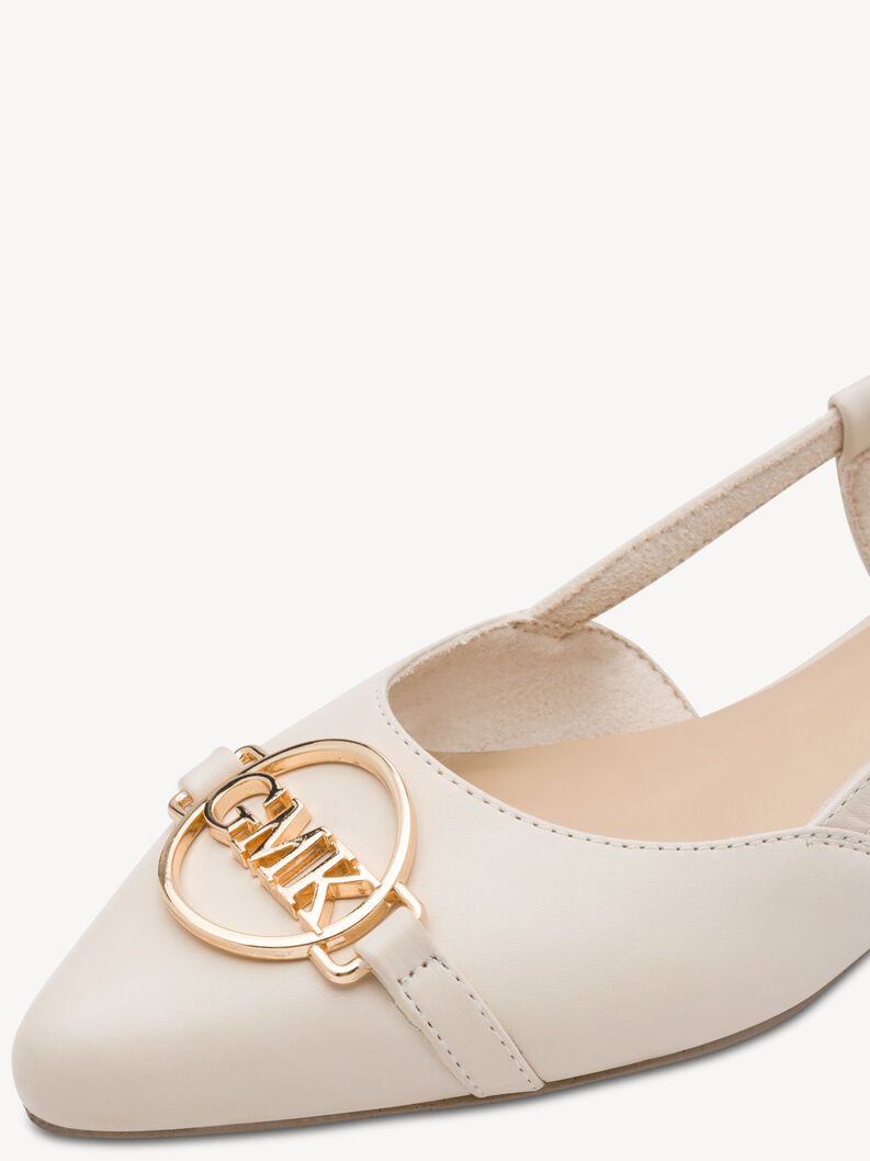 Ballerine en cuir - beige, beige, hi-res