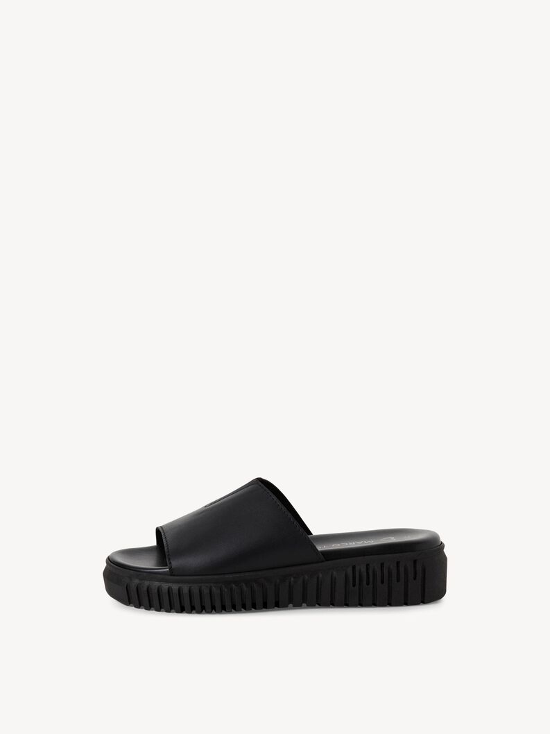 Lederpantolette - schwarz, BLACK, hi-res