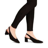 Leather sling pumps - black, BLACK, hi-res