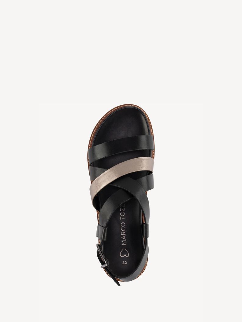 Ledersandale - schwarz, BLACK COMB, hi-res