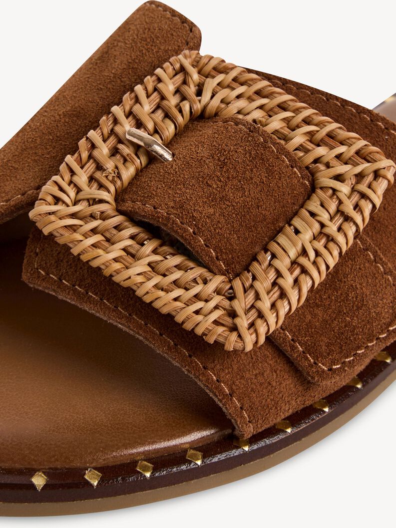 Lederpantolette - braun, COGNAC COMB, hi-res