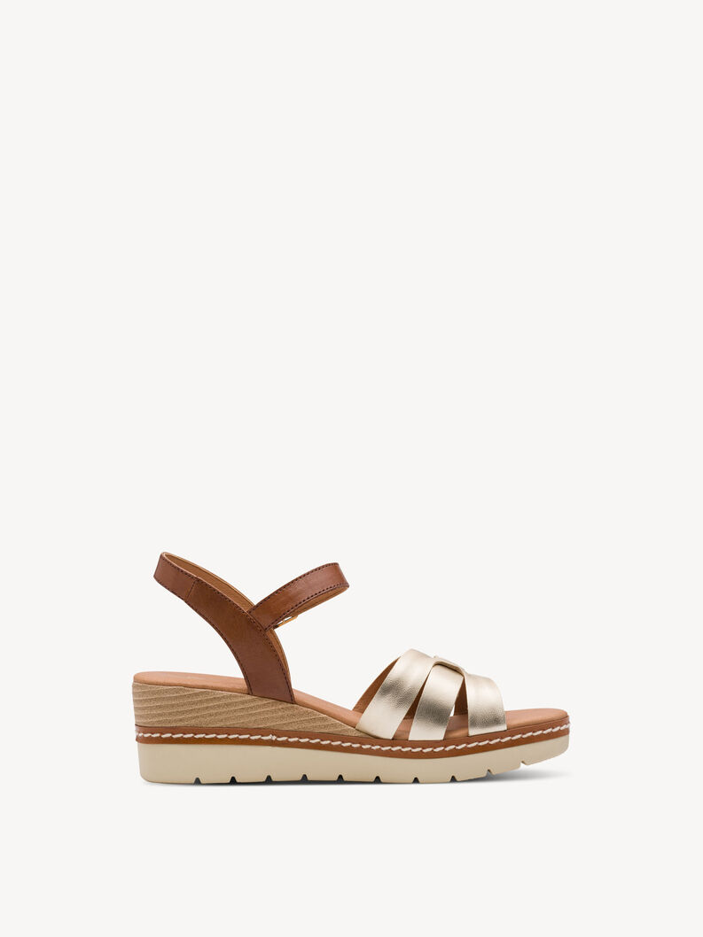 Ledersandalette - metallic, GOLD COMB, hi-res
