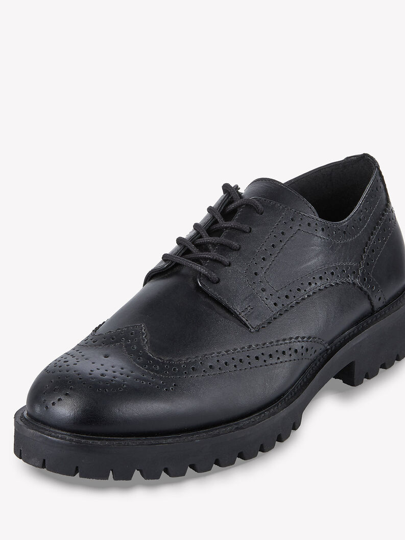 Lederhalbschuh - schwarz, BLACK, hi-res