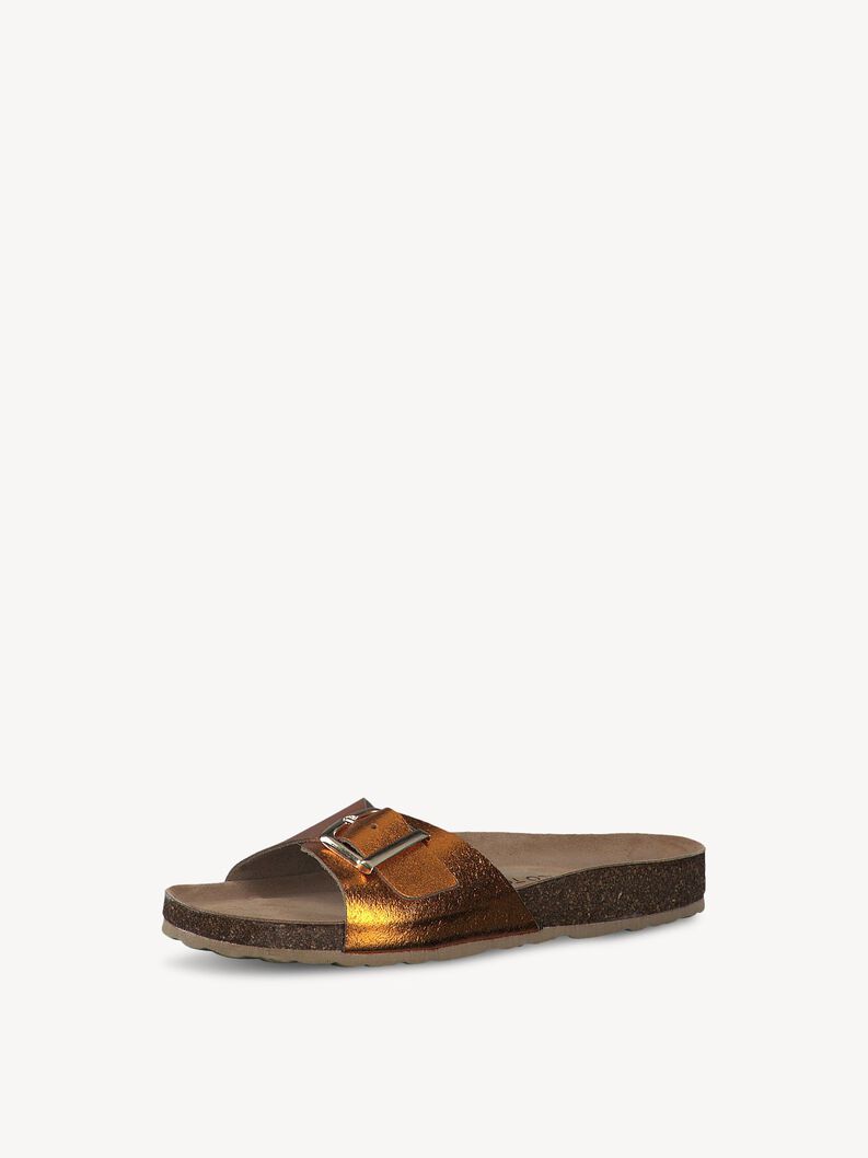 Lederpantolette - orange, MANGO METALLIC, hi-res