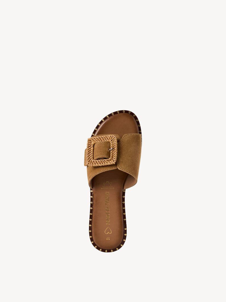 Lederpantolette - beige, DESERT COMB, hi-res