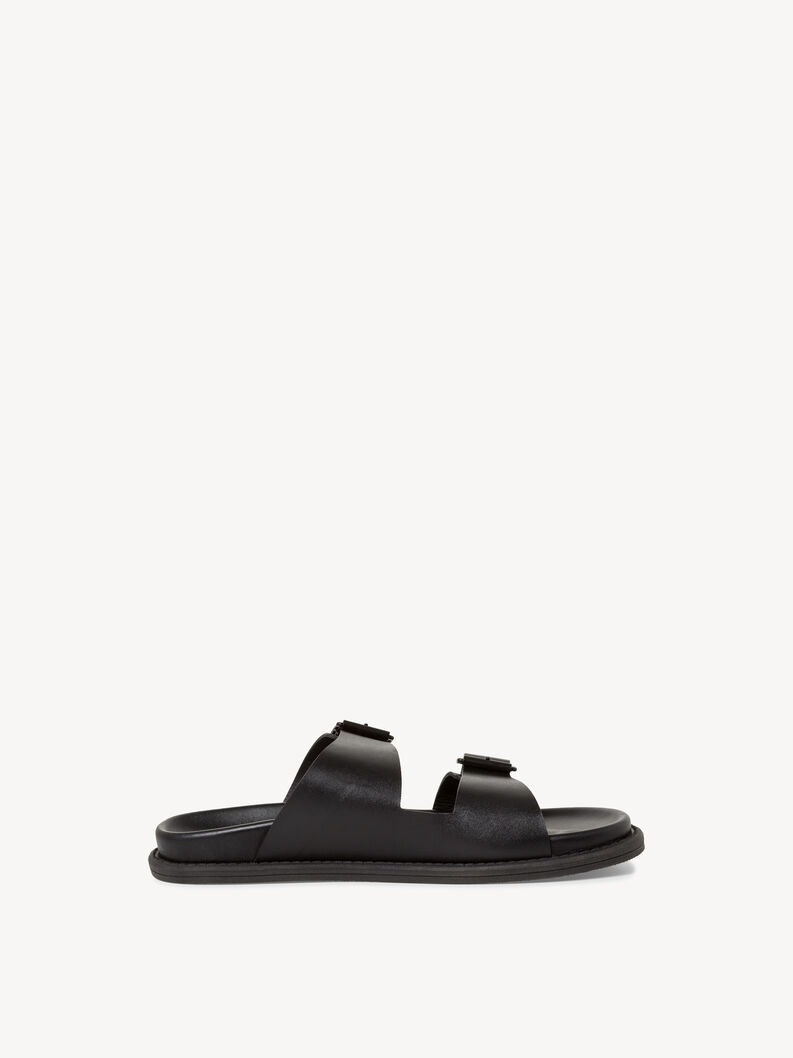 Mule en cuir - noir, BLACK, hi-res