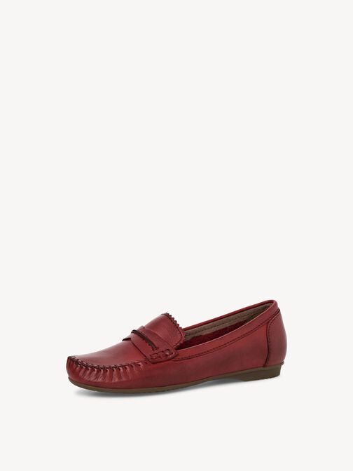 Ledermoccassin - rot, RED, hi-res