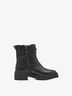Schwarzer Leder-Winterstiefel mit Rei&szlig;verschluss und warmem Futter