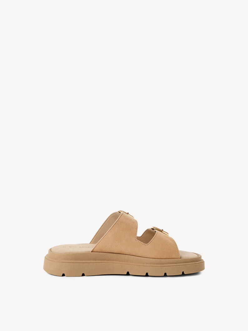 Lederpantolette - beige, DUNE SUEDE, hi-res