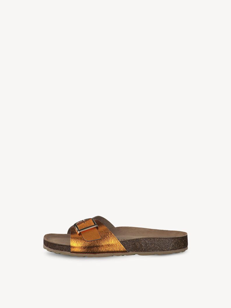 Lederpantolette - orange, MANGO METALLIC, hi-res