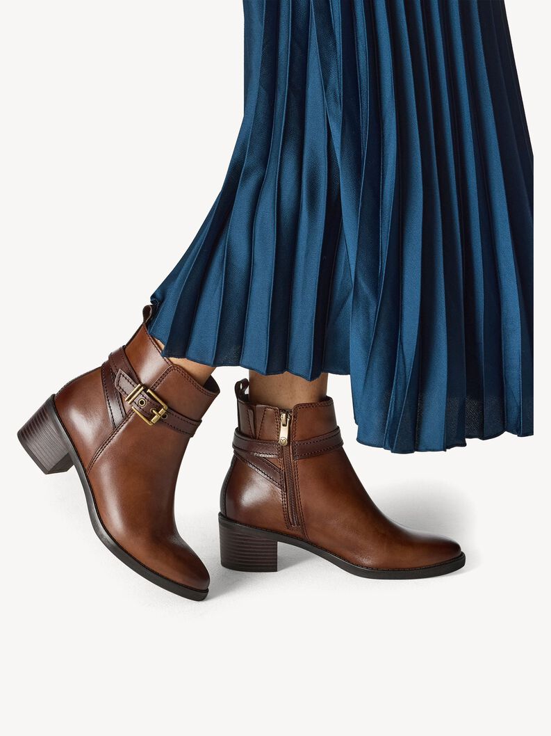 Bottine en cuir - marron, CHESTNUT COMB, hi-res