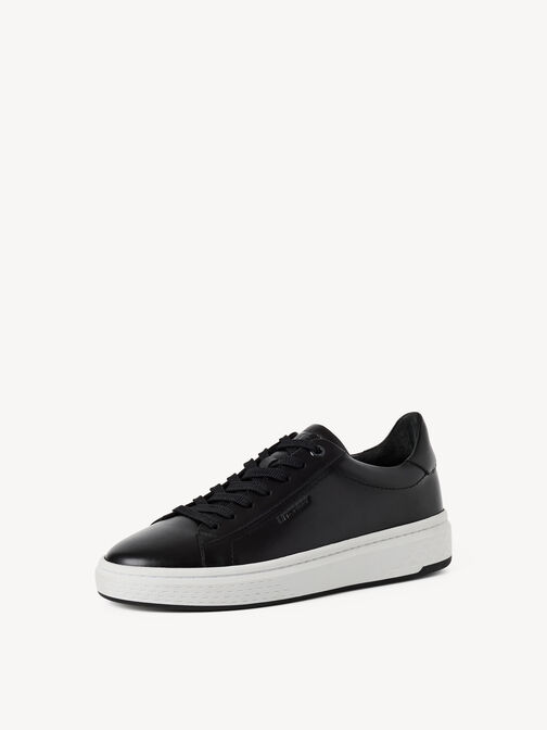 Ledersneaker - schwarz, BLACK, hi-res