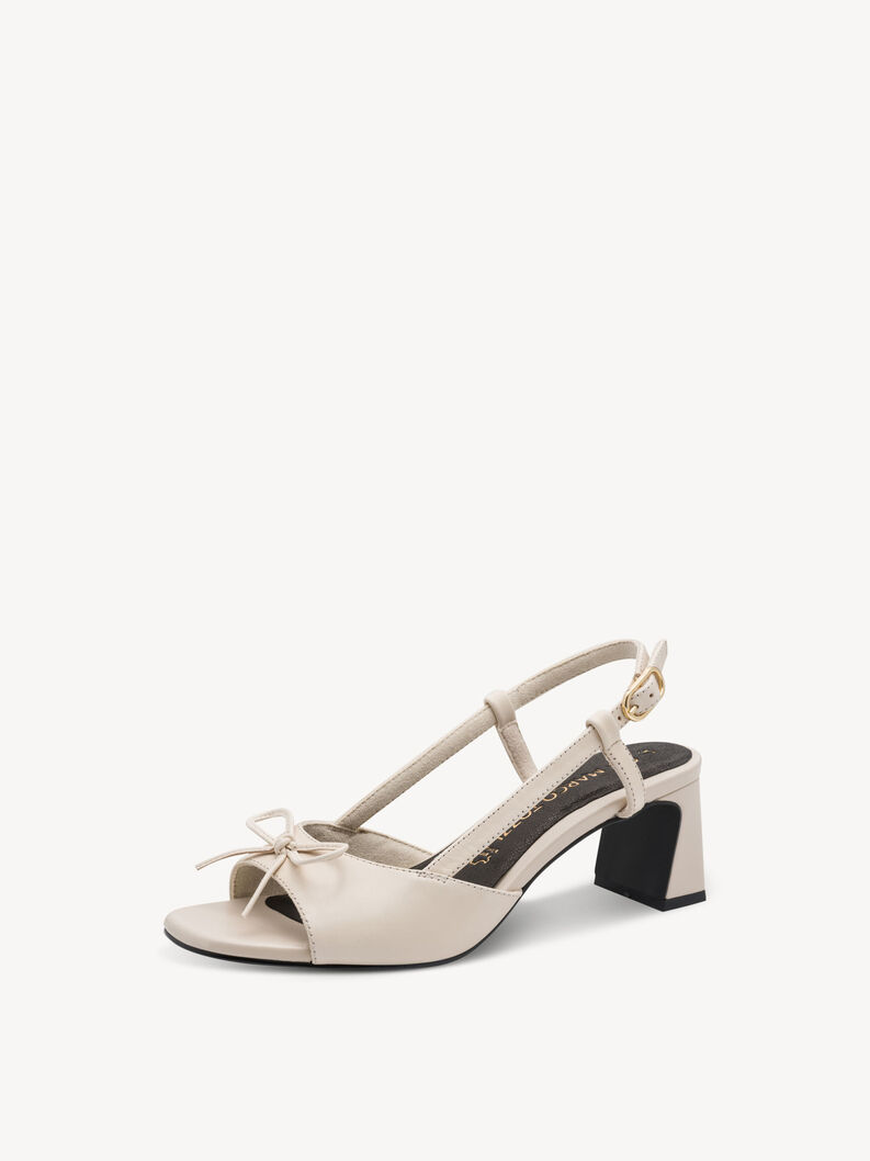 Ledersandalette - beige, CREAM, hi-res