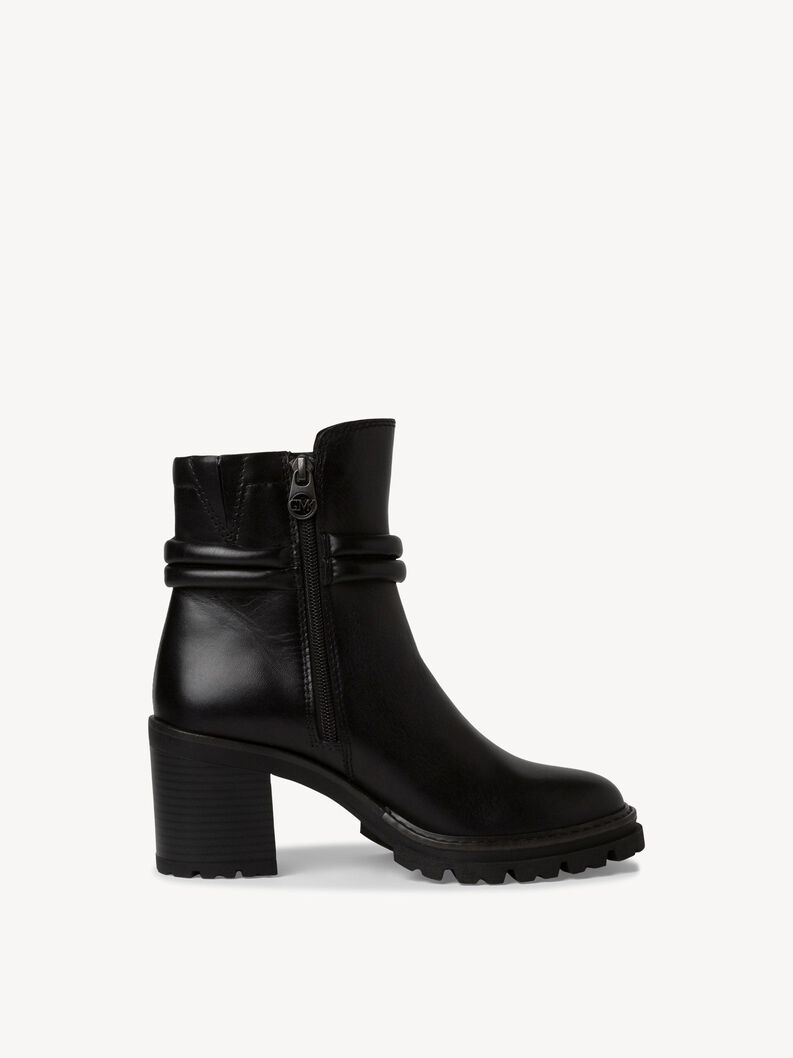 Lederstiefelette - schwarz, BLACK, hi-res