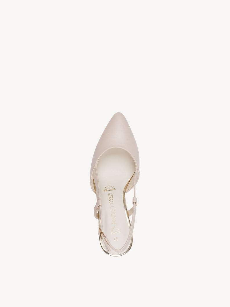 Leather sling pumps - beige, CREAM, hi-res