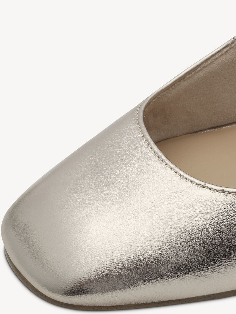 Lederpumps - metallic, PLATINUM, hi-res