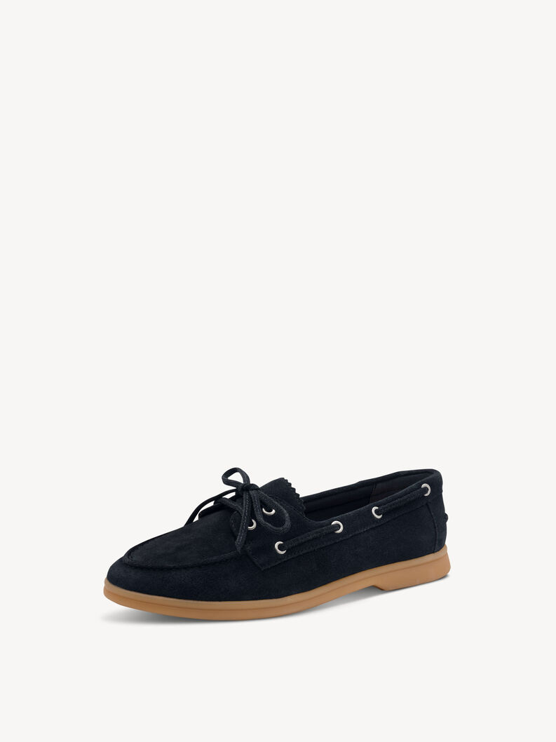 Lederslipper - blau, NAVY, hi-res