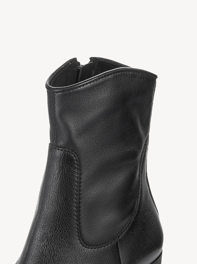 Lederstiefelette - schwarz, BLACK, hi-res