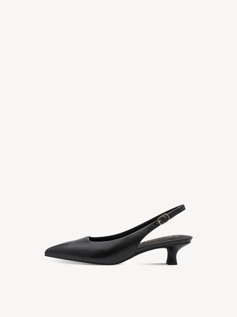 Lederslingpumps - schwarz, BLACK, hi-res