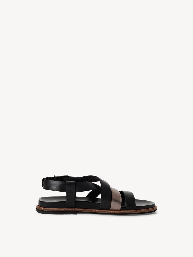 Ledersandale - schwarz, BLACK COMB, hi-res