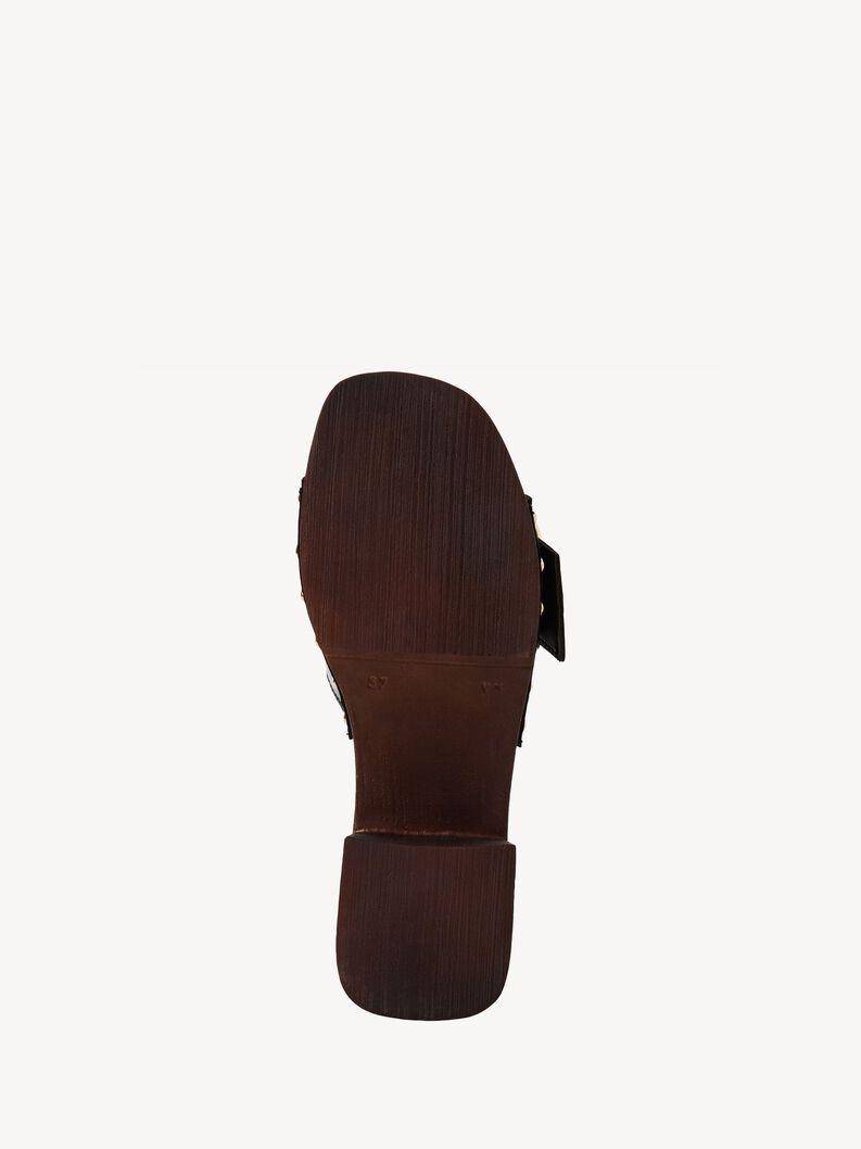 Lederpantolette - schwarz, BLACK, hi-res