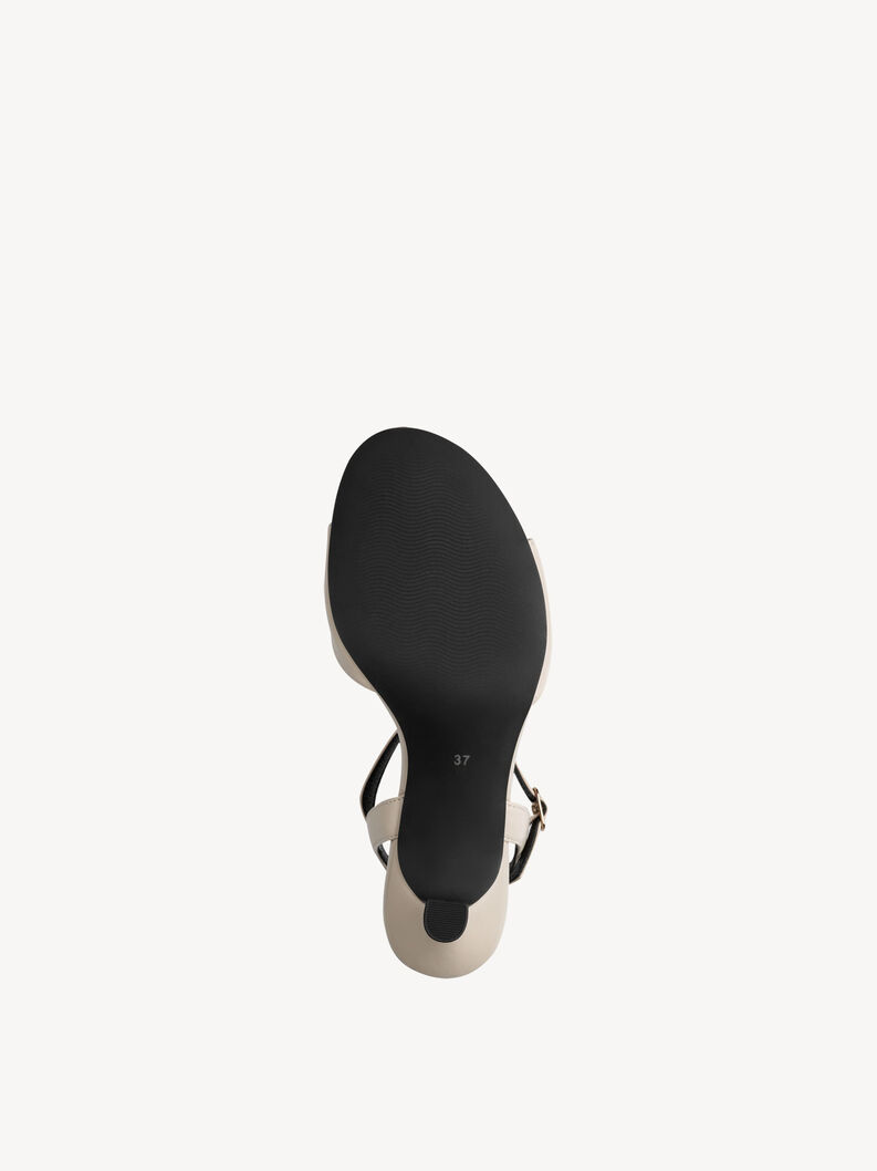 Ledersandalette - beige, CREAM, hi-res