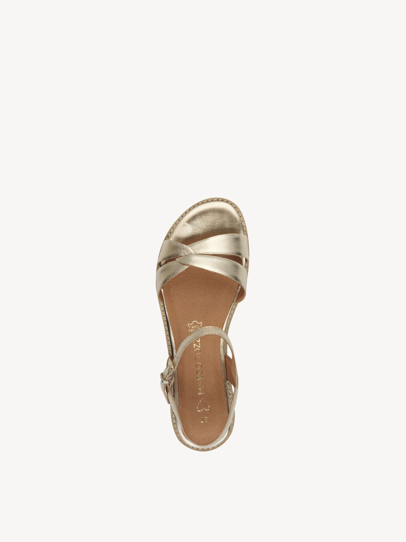 Leather Sandal - metallic, gold, hi-res