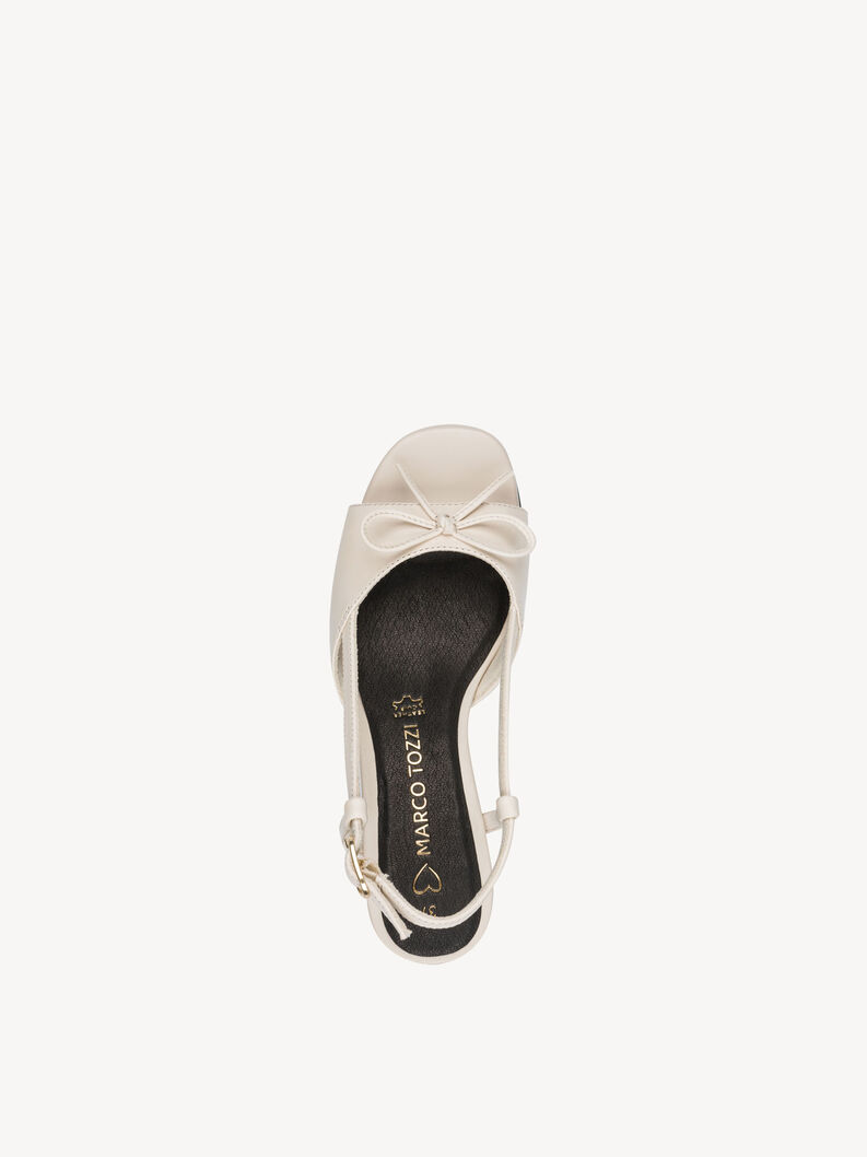 Ledersandalette - beige, CREAM, hi-res