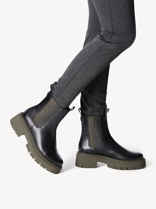 Chelsea Boot - schwarz, BLACK/KHAKI, hi-res