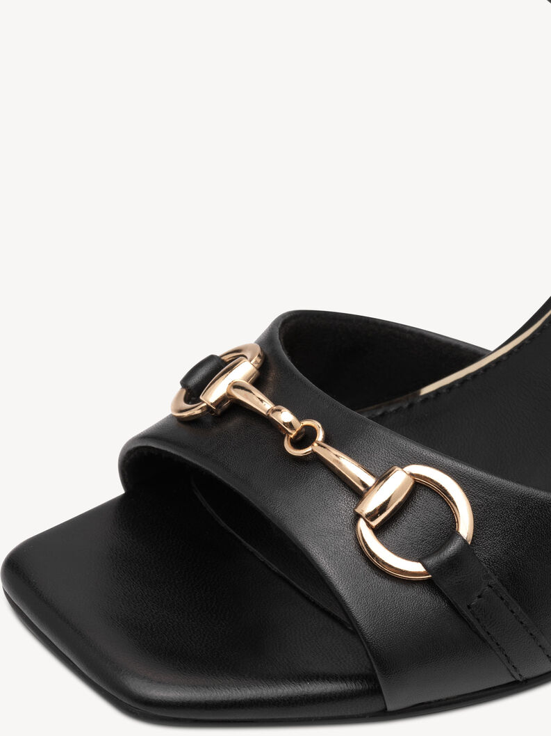 Ledersandale - schwarz, BLACK, hi-res