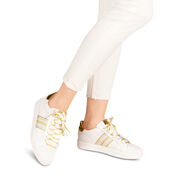 Ledersneaker - weiß, WHITE/YELL. M., hi-res
