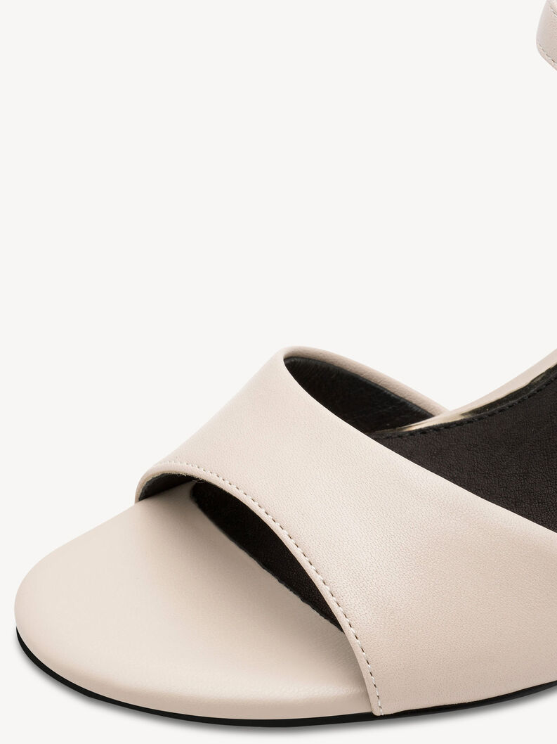 Ledersandalette - beige, CREAM, hi-res