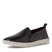 Slipper en cuir - noir, BLACK, hi-res