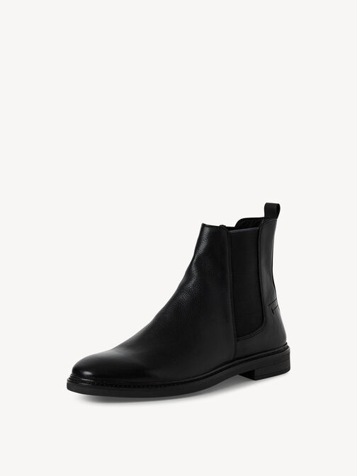 Bottine Chelsea en cuir - noir, BLACK, hi-res