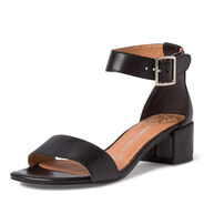 Sandale à talon en cuir - noir, BLACK, hi-res