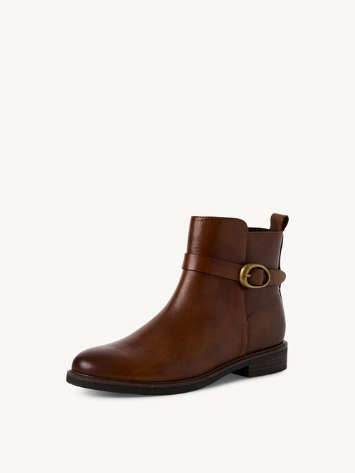 Leather Bootie - brown, COGNAC, hi-res
