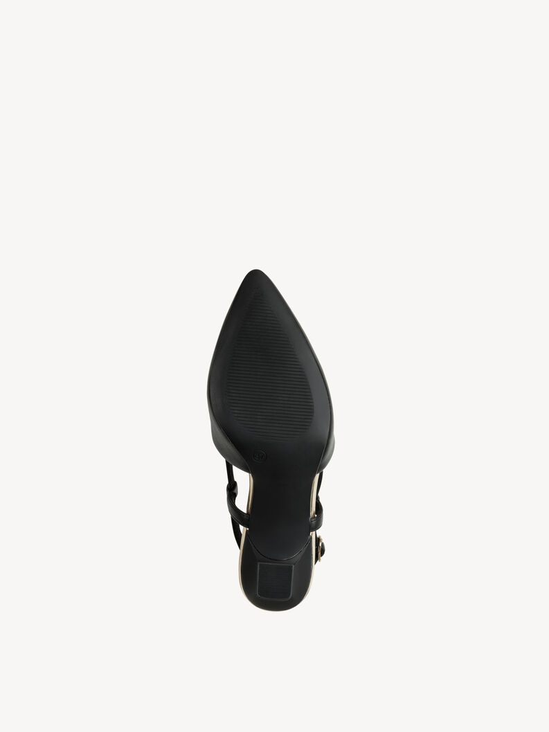 Lederslingpumps - schwarz, BLACK, hi-res