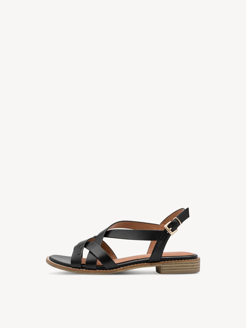 Ledersandale - schwarz, BLACK, hi-res