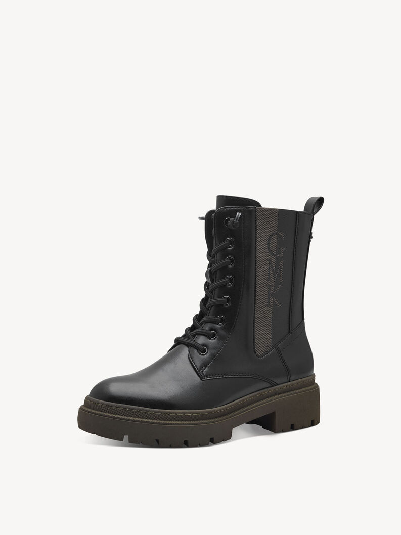 Stiefelette - schwarz, BLACK/KHAKI, hi-res