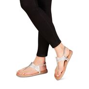 Leather Sandal - metallic, SILVER, hi-res
