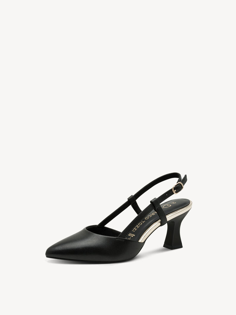 Lederslingpumps - schwarz, BLACK, hi-res