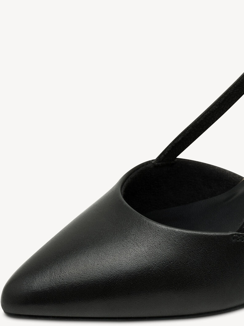 Lederslingpumps - schwarz, BLACK, hi-res