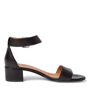 Sandale à talon en cuir - noir, BLACK, hi-res