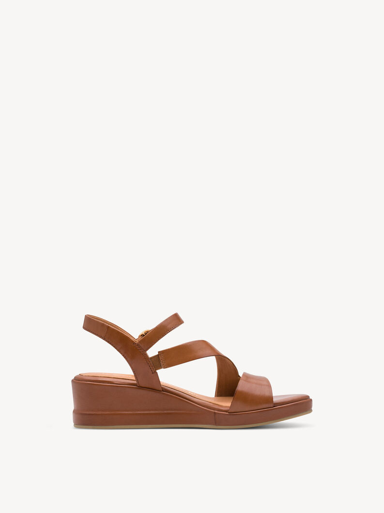 Ledersandalette - braun, COGNAC, hi-res