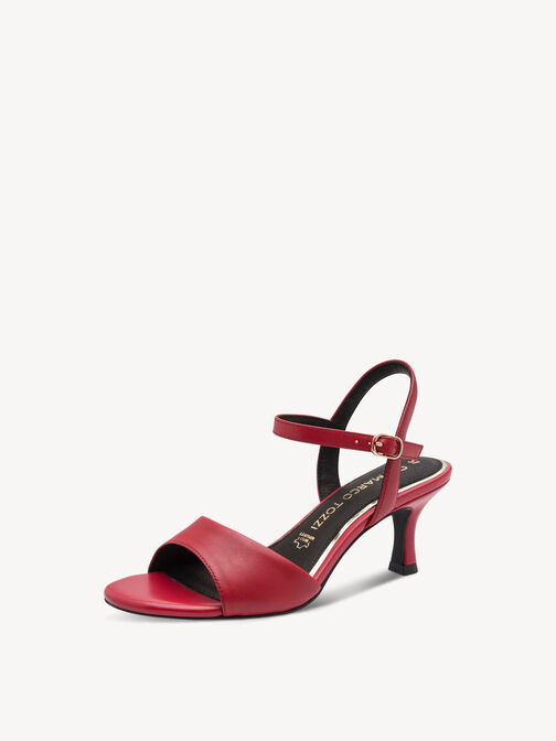 Ledersandalette - rot, RED, hi-res