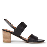 Sandale à talon en cuir - noir, BLACK, hi-res